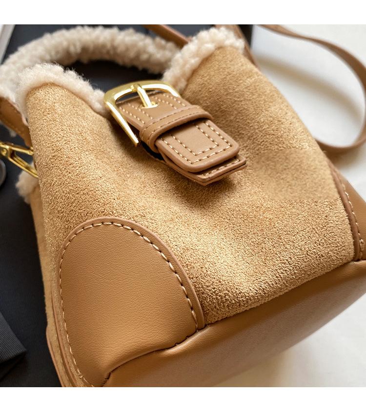 Retro plush bag versatile mini bag