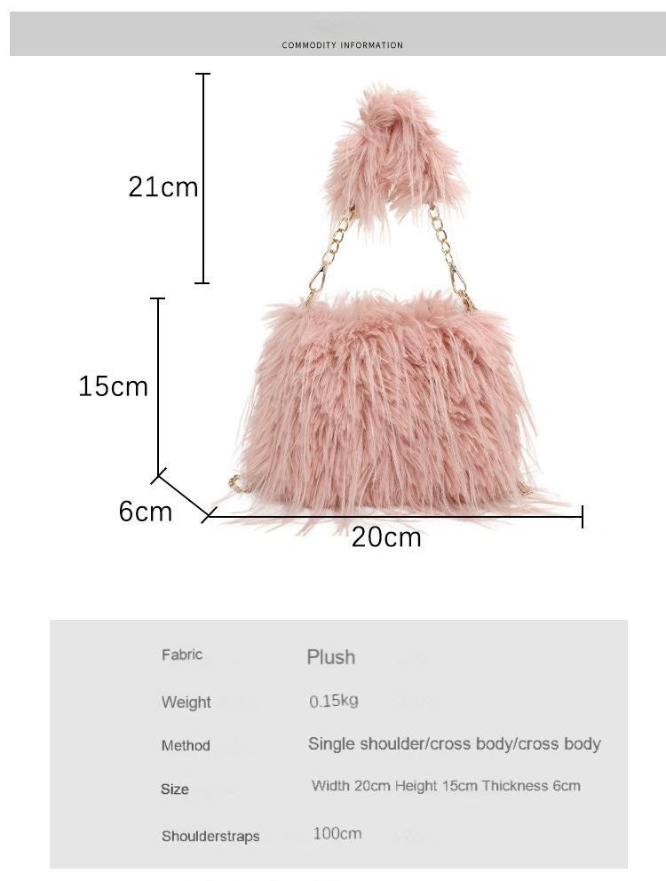 Autumn and winter plush bag underarm chain shoulder bag