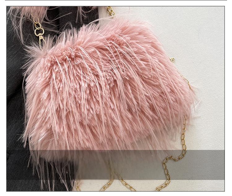 Autumn and winter plush bag underarm chain shoulder bag