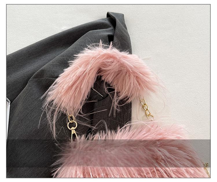 Autumn and winter plush bag underarm chain shoulder bag