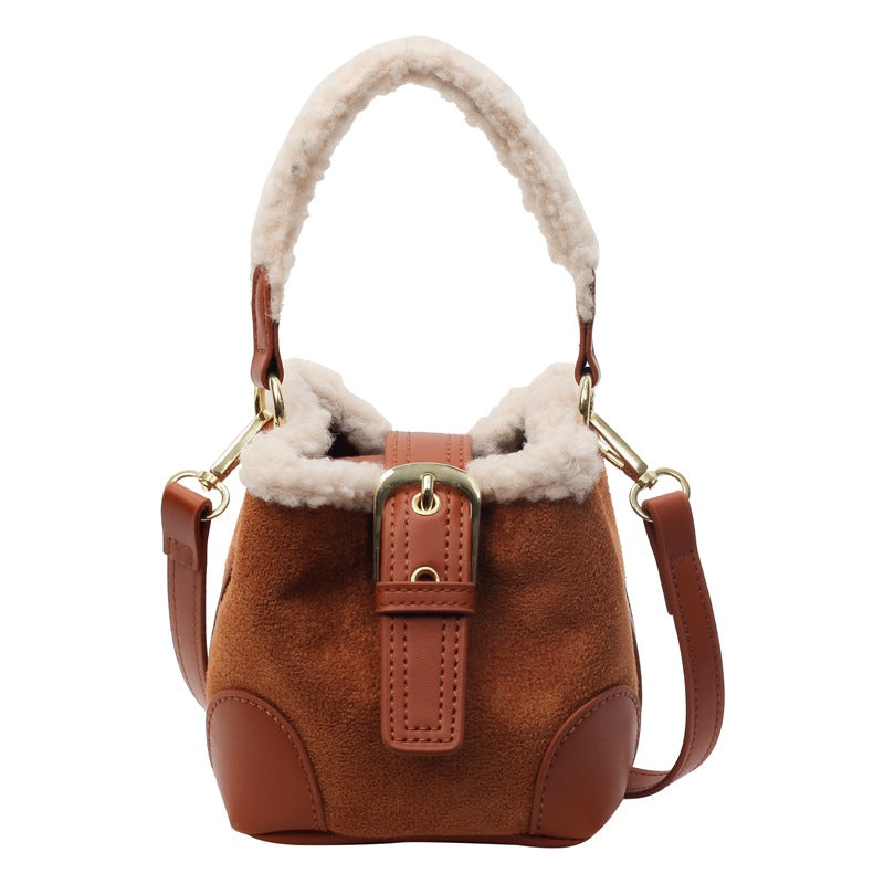 Retro plush bag versatile mini bag