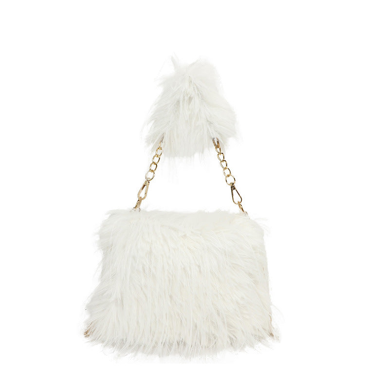 Autumn and winter plush bag underarm chain shoulder bag