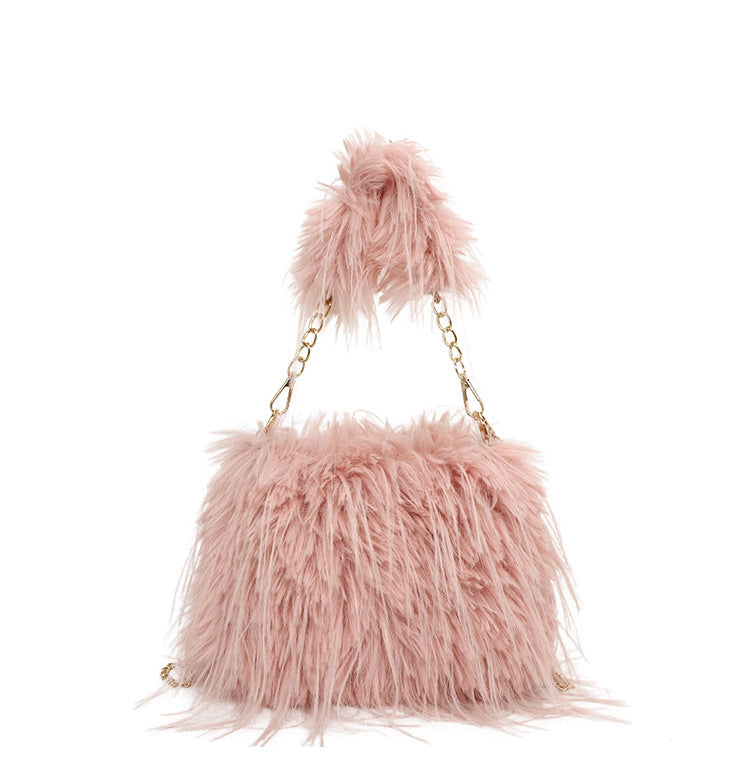 Autumn and winter plush bag underarm chain shoulder bag