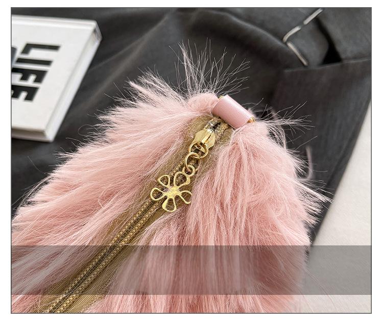 Autumn and winter plush bag underarm chain shoulder bag